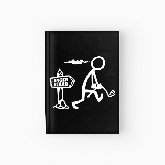 Funny Golf Apparel, Angry Golfer Walks By Anger Re Hardcover Journal