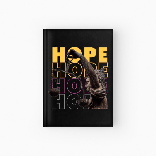 Black and yellow modern hope Hardcover Journal
