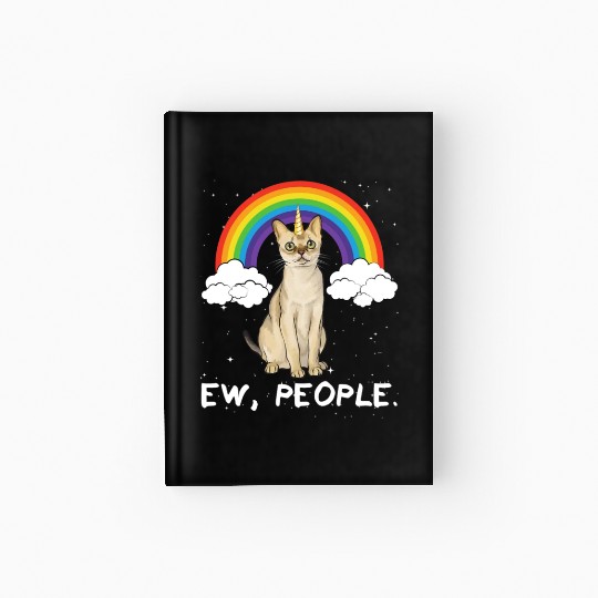 Rainbow Singapura Ew People Unicorn Cat Hardcover Journal