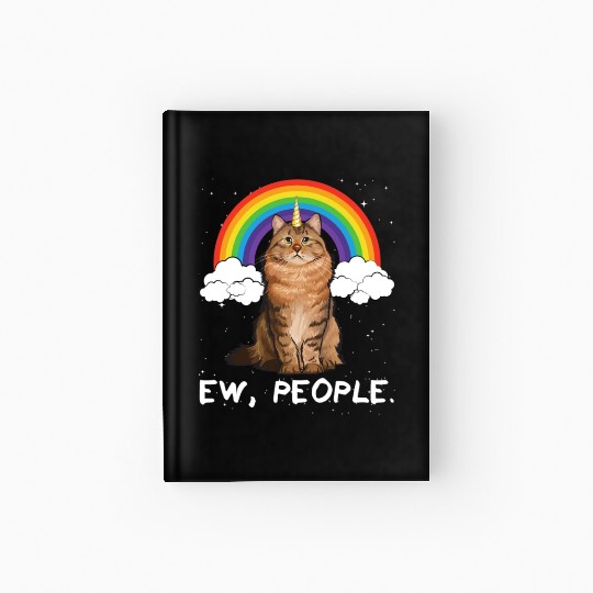 Rainbow Siberian Ew People Unicorn Cat Hardcover Journal