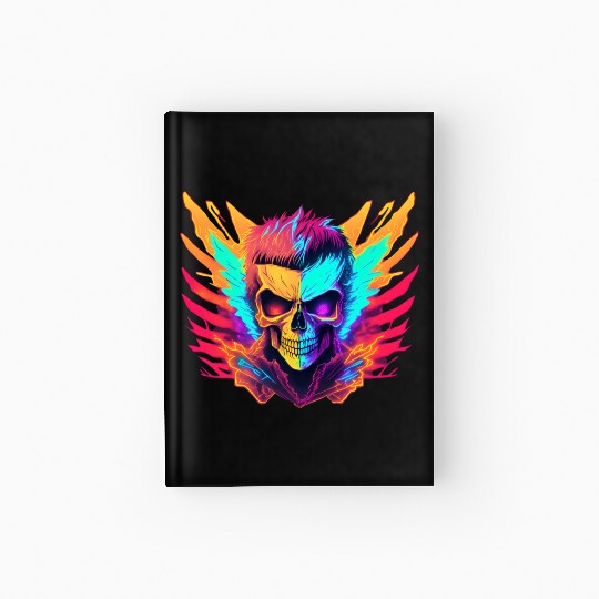 Neon Wings Skull Hardcover Journal