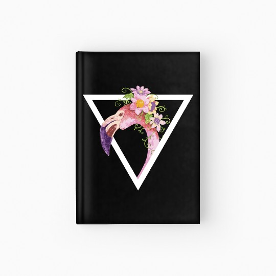 Flamingo Watercolor Triangle Hardcover Journal