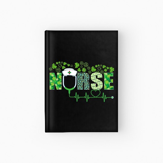 Leopard Nurse Shamrock Stethoscope Saint Patricks Hardcover Journal