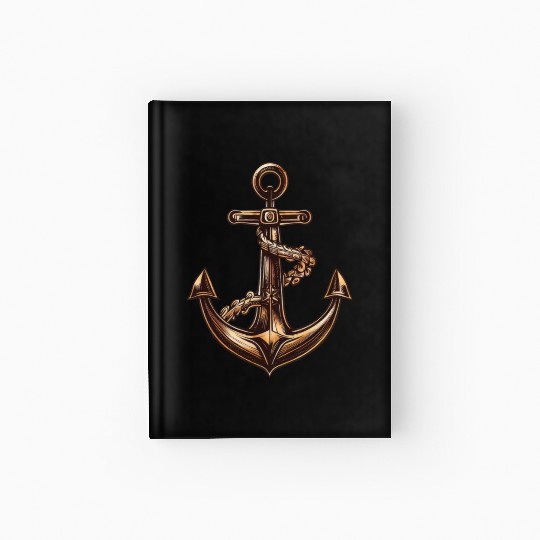 Anchor, Brown ,Sailing ,Sailboat ,Motor Boat, Hardcover Journal