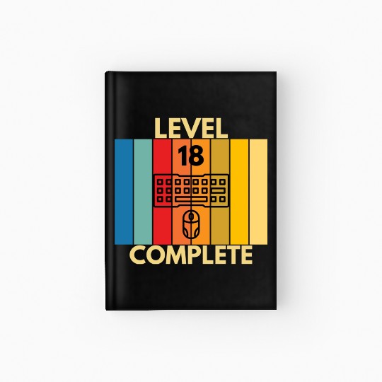 Gamer 18th Birthday Gift - Level 18 Completed Hardcover Journal