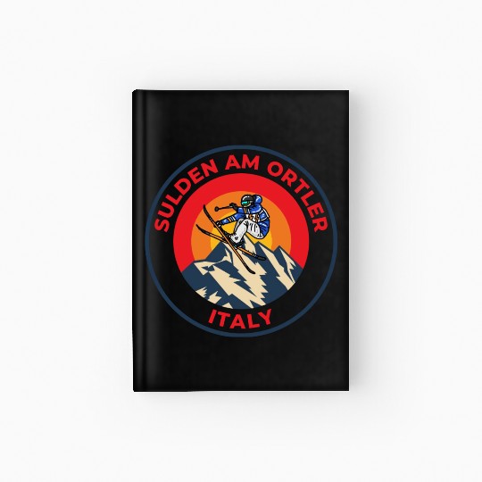Vintage Skiing in Sulden Am Ortler Italy Sunset Hardcover Journal
