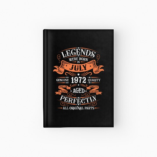 July 1972 Anniversary Vintage Gift Idea Hardcover Journal