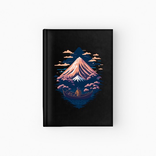 Serene Mount Fuji Sunset Peaceful River Scenery Hardcover Journal