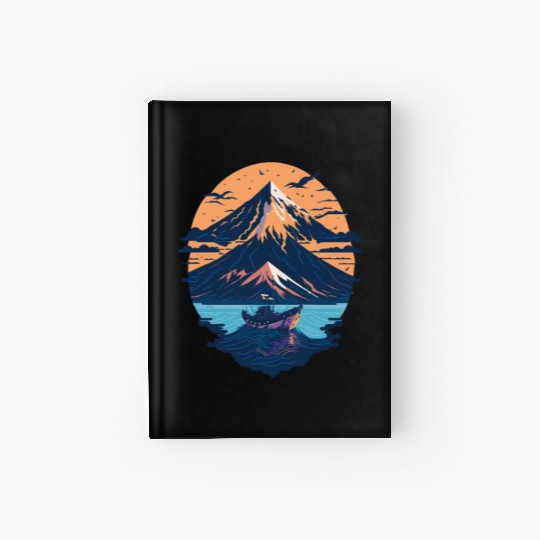 Serene Mount Fuji Sunset Peaceful River Scenery Hardcover Journal
