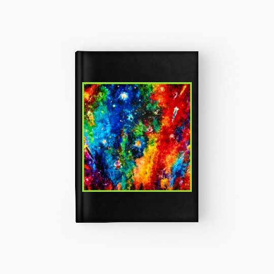 Colorful Nebula and Stars Art Hardcover Journal