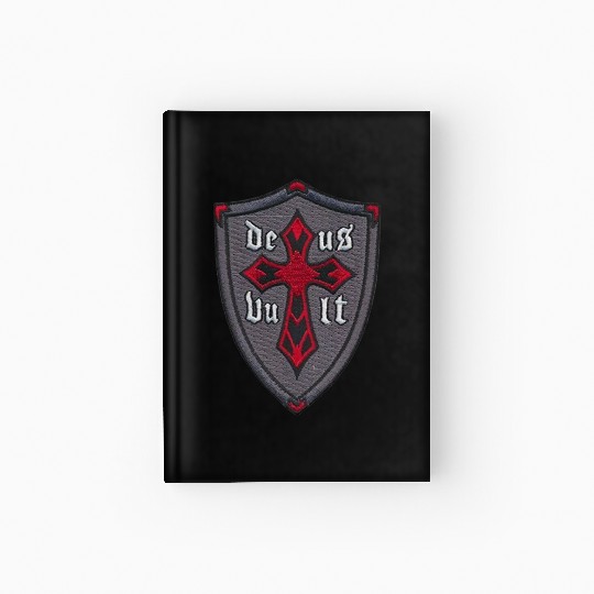 Deus Vult Cross on Shield Hardcover Journal