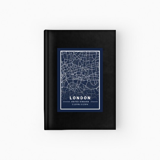 London Light City Map Blueprint design Hardcover Journal