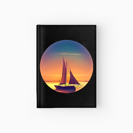 Sailboat sunset design Hardcover Journal
