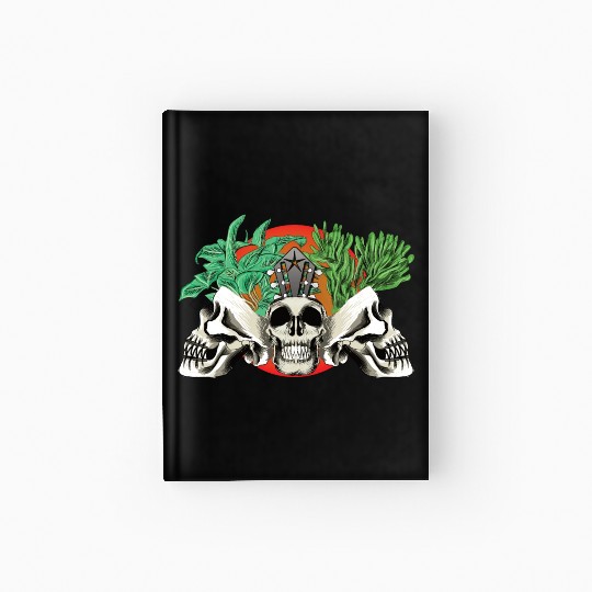 Skull Plant of the blood moon night light Hardcover Journal