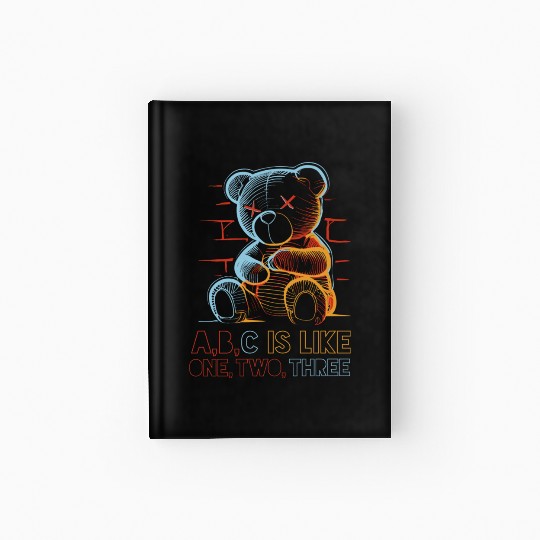 Neon Teddy Bear Hardcover Journal