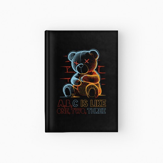 Neon Teddy Bear Hardcover Journal