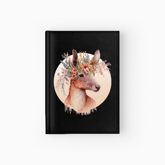 Cute Australian Kangaroo Flower Crown Animal Lover Hardcover Journal