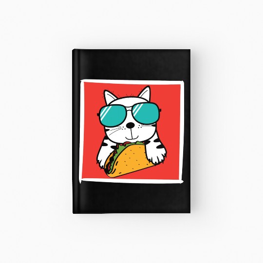 Cool Cat Taco Lover Hardcover Journal