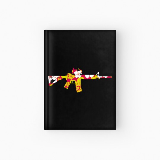 Tropical Gun Lover Firearm Beach Hawaiian Hardcover Journal