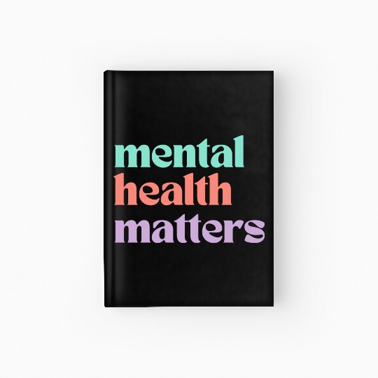 Mental Health Matters | Retro Quote Peach Candy Hardcover Journal