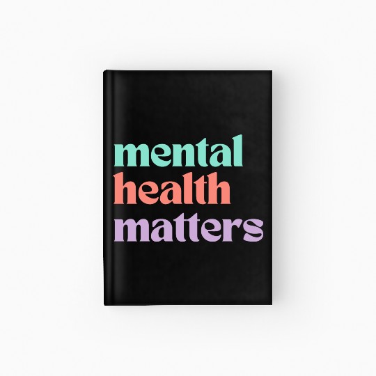 Mental Health Matters | Retro Quote Peach Candy Hardcover Journal
