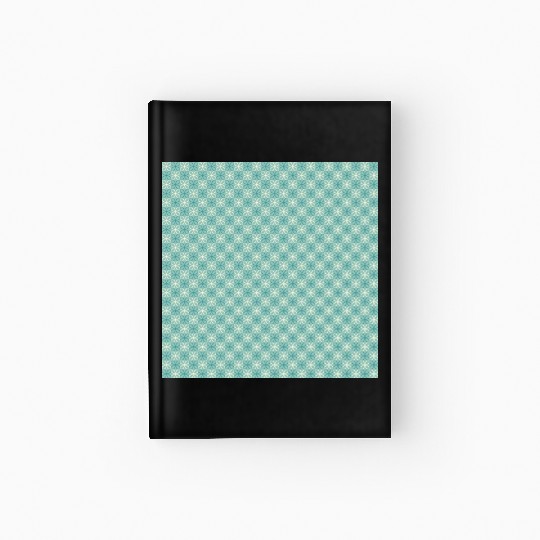 Teal Geometric Floral Retro Pattern Hardcover Journal