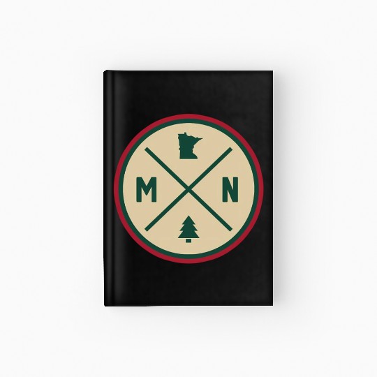 Minnesota Mn Circle Patch Red And Green Hardcover Journal