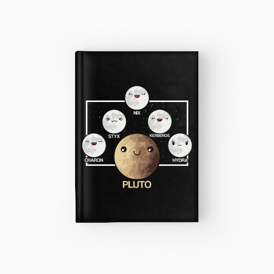 Pluto Moons Planet Space Lover Solar System Hardcover Journal