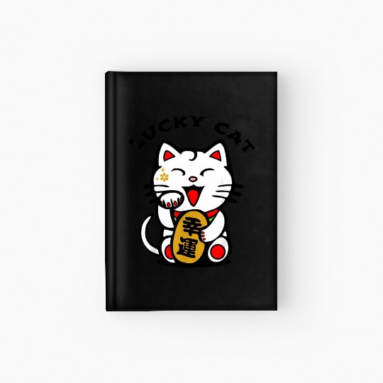 Lucky Cat Maneki-Neko Japanese Luck Feng Shui Hardcover Journal