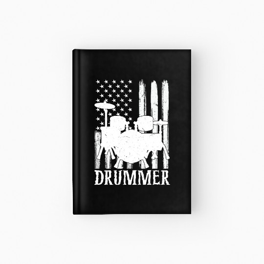 Funny Drummer Art For Men Women Drum Set Drumming Hardcover Journal