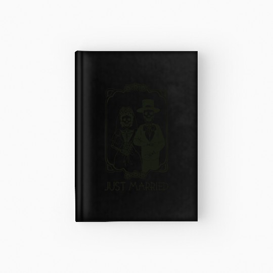 Halloween Skeletons Bride Groom Just Married Hardcover Journal