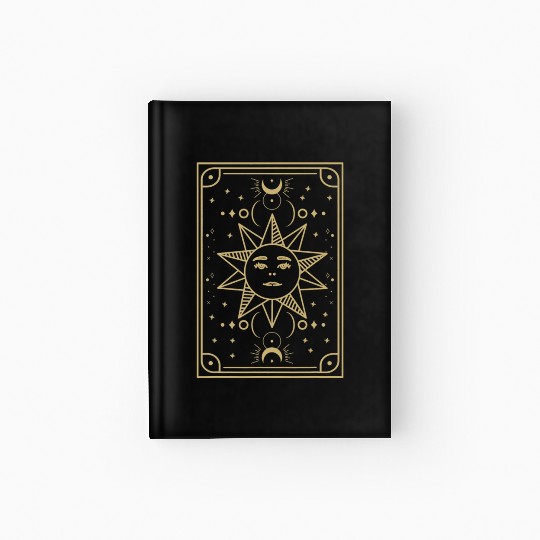 Gothic symbol sun Astrology tarot card Hardcover Journal