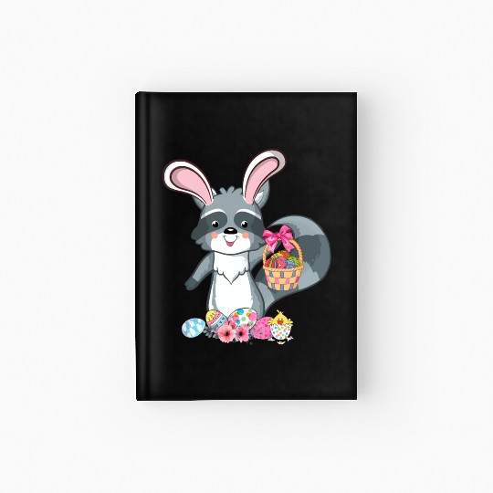 Raccoon Bunny Ears Easter Eggs For Hardcover Journal