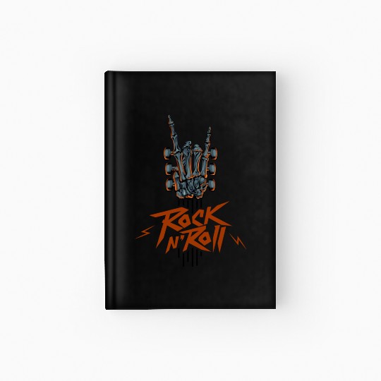 Guitar Neck Skeleton Hand Rock And Roll Guitar Hardcover Journal