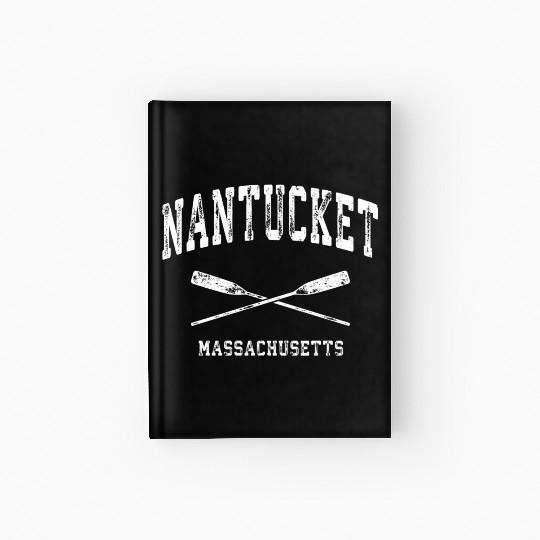 Nantucket Massachusetts Nautical Crossed Oars Hardcover Journal