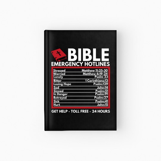 Bible Emergency Numbers Christian Bible Jesus Hardcover Journal