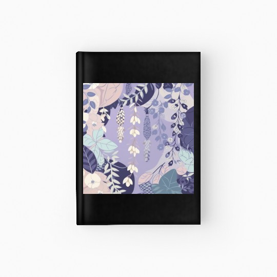 Wisteria Pattern, Japanese Kimono Fabric Pattern Hardcover Journal