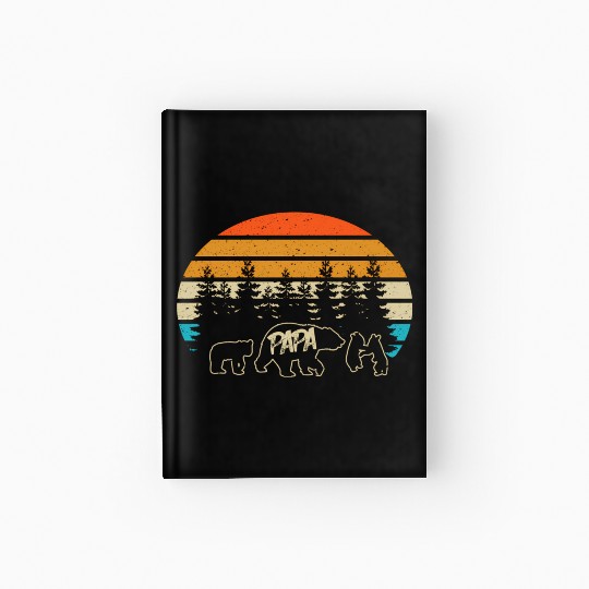 Papa Bear With Three Bear Cubs Hardcover Journal