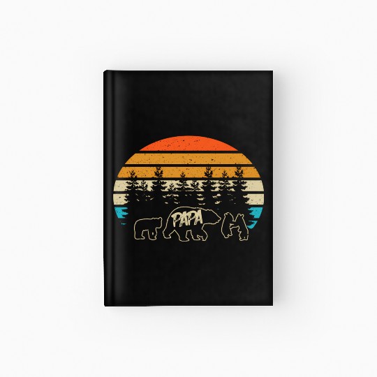 Papa Bear With Three Bear Cubs Hardcover Journal