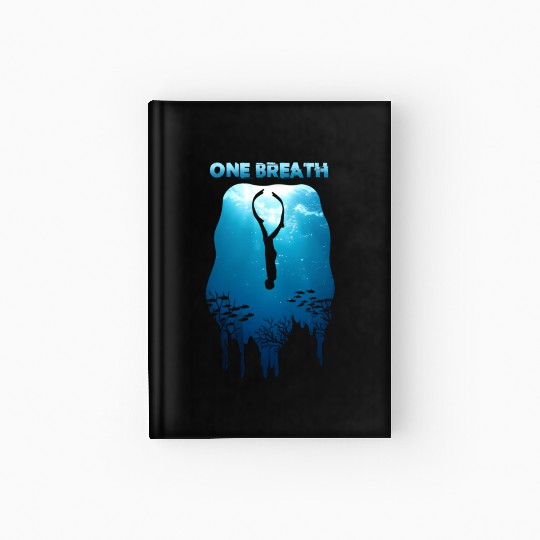 Freediving One Breath Diving Apnea Ocean Free Dive Hardcover Journal