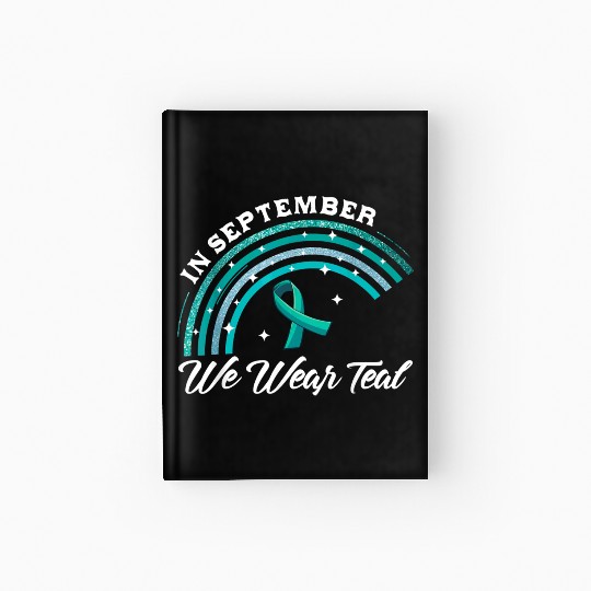 In September We Wear Teal Rainbow Pcos Awareness Hardcover Journal