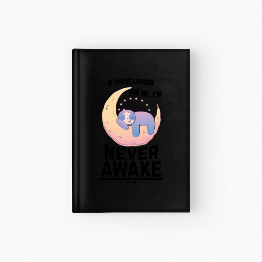 Sleeping sloth on the crescent Hardcover Journal