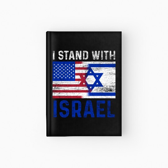 Us Flag I Stand With Israel Hardcover Journal