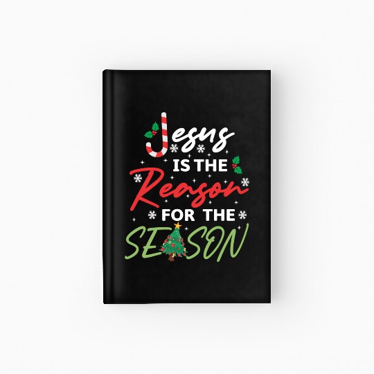 Jesus Is The Reason For The Season Candy Cane Hardcover Journal
