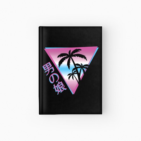 Femboy 80S 90S Palm Tree Japanese Vaporwave Aesthe Hardcover Journal