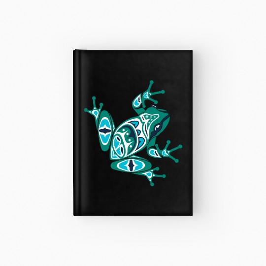 Native American Indian Style Frog Pacific Northwes Hardcover Journal