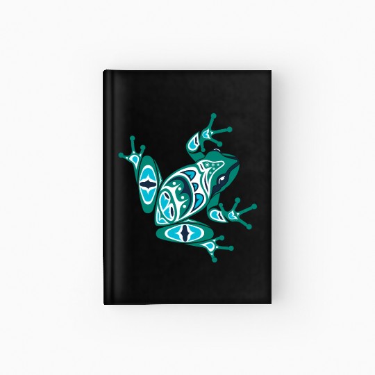 Native American Indian Style Frog Pacific Northwes Hardcover Journal