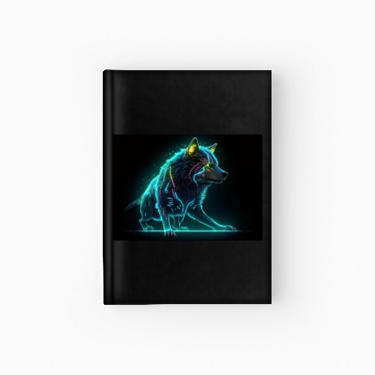 Neon Moon Wolf Hardcover Journal