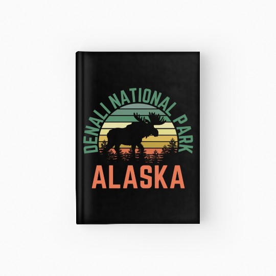 Denali National Park Alaska Moose Hiking Nature Hardcover Journal