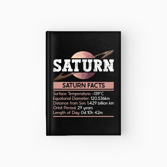 Saturn Planet Facts Space Lover Solar System Hardcover Journal